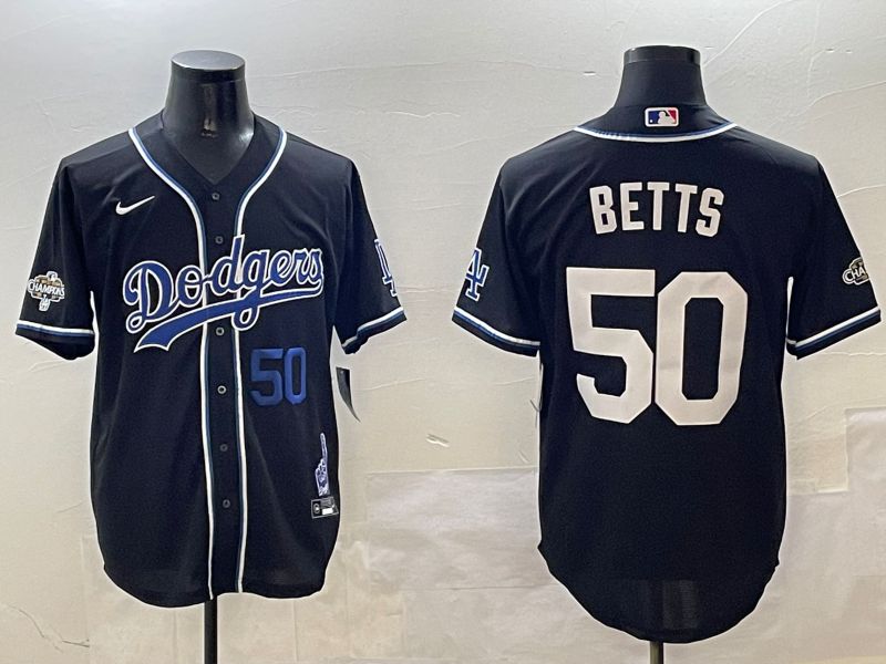 Men Los Angeles Dodgers #50 Betts Black Fashion Game 2025 Nike MLB Jersey style 3065->los angeles dodgers->MLB Jersey